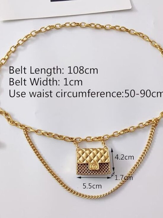 Mini Gold Purse Waist Bag Belt Jewelry Accessory Trending Y2K 2026 Quiet Luxury